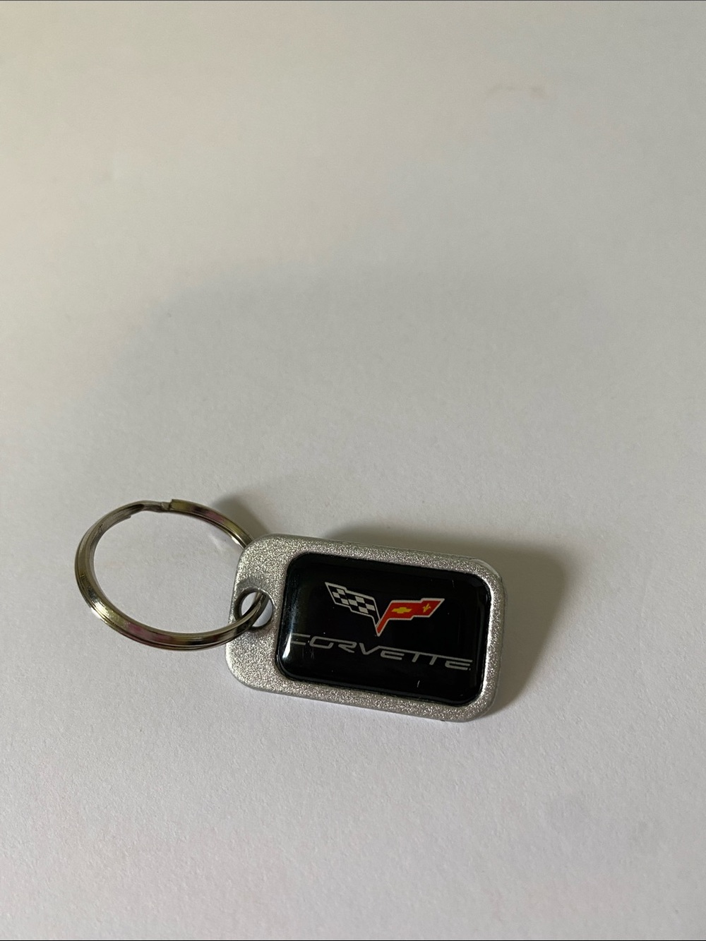 Chevrolet Corvette Miniature Keychain Silver and Black